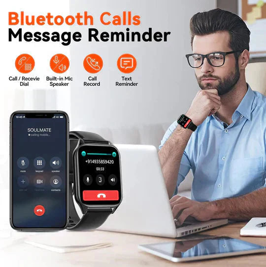Glucora - Rectangular Digital Smartwatch