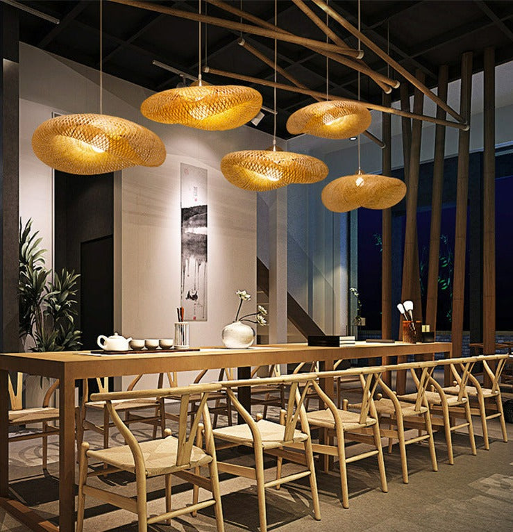 NaturaWeave | Modern Braided Pendant Light Made from Bamboo