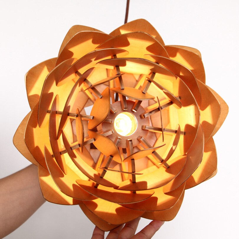 PineGlow | Handcrafted Wooden Pine Cone Pendant Light