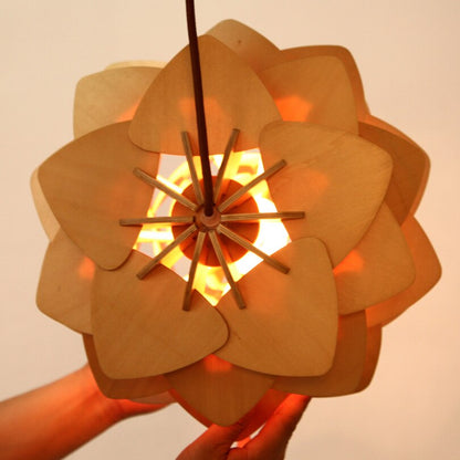 PineGlow | Handcrafted Wooden Pine Cone Pendant Light