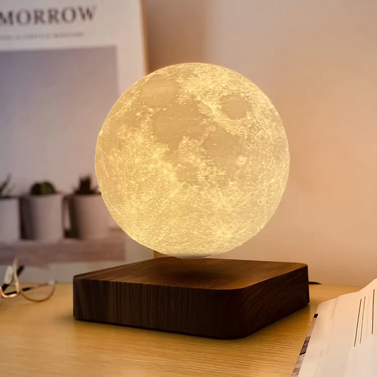 LunarLift |  Elegant Wood Base Levitating Moon Lamp