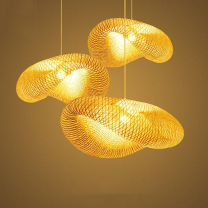 NaturaWeave | Modern Braided Pendant Light Made from Bamboo
