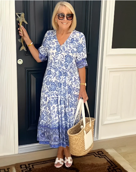 Hannah | Boho Dress with V-Neck and Floral Print1