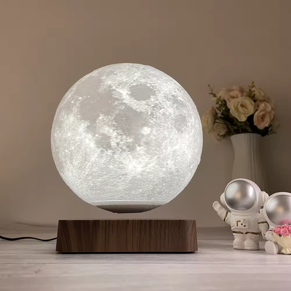 LunarLift |  Elegant Wood Base Levitating Moon Lamp