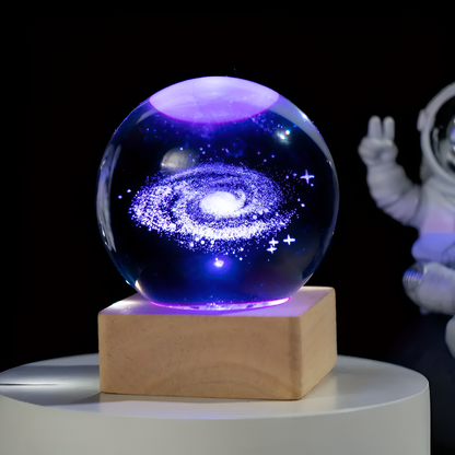 OrbitGlow | Illuminating Galaxy Glass Sphere