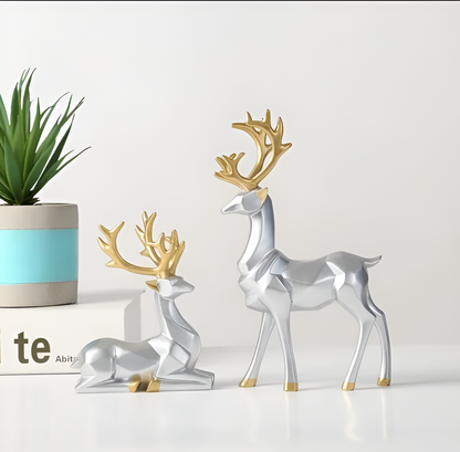 WinterWhimsy | Elegant Resin Reindeer Set