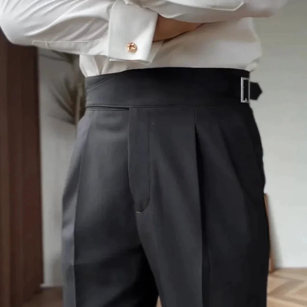 Nathan | Refined Buckle-Waist Trousers | Men’s Fashion