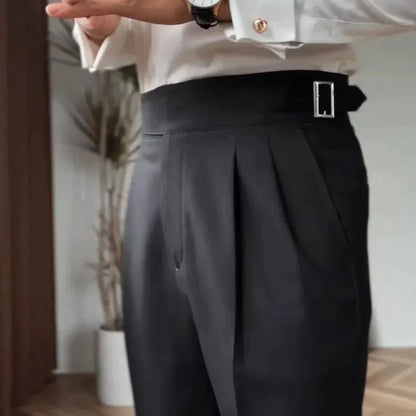Nathan | Refined Buckle-Waist Trousers | Men’s Fashion