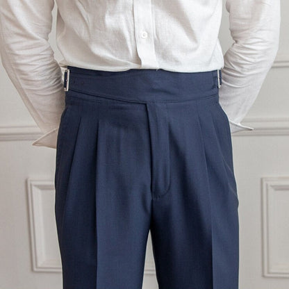 Nathan | Refined Buckle-Waist Trousers | Men’s Fashion