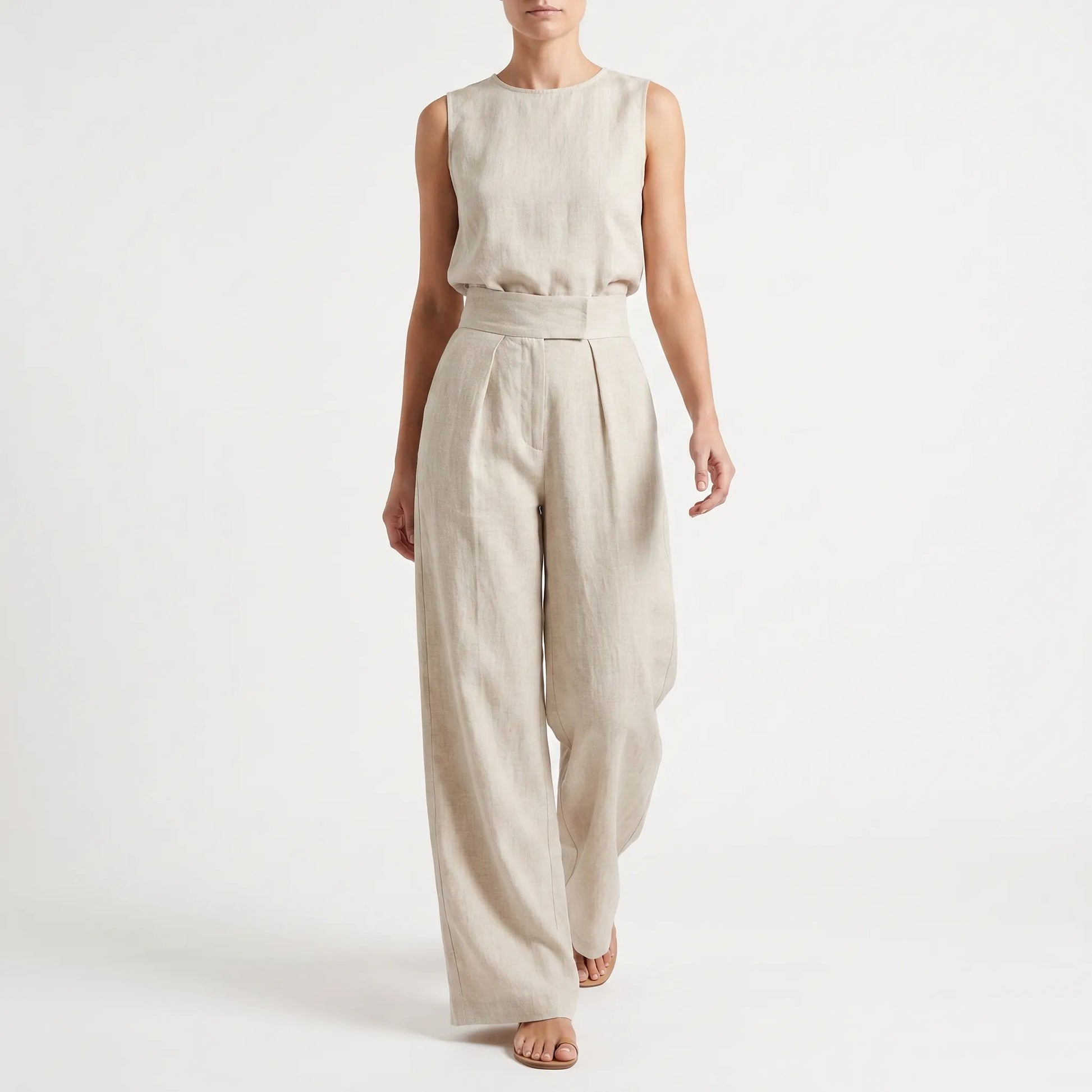 Kinsola - Minimalist Sleeveless Wide Leg Trouser Co-Ord