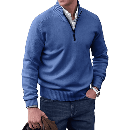 Variant image for Valentino | Men's Quarter Zip Sweater – Elegant Knit Layering Piece-43