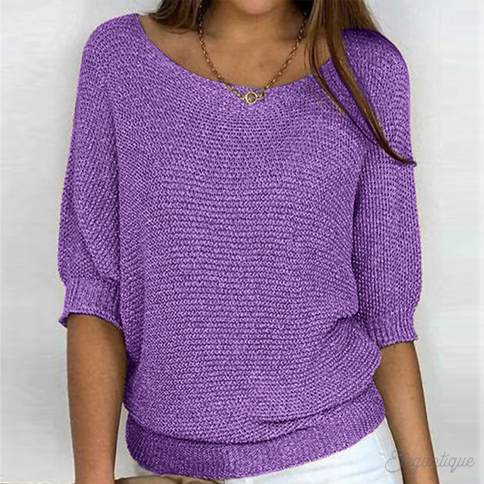 Variant image for Bellezza | Women's Top – Chic Relaxed Knit Design-57
