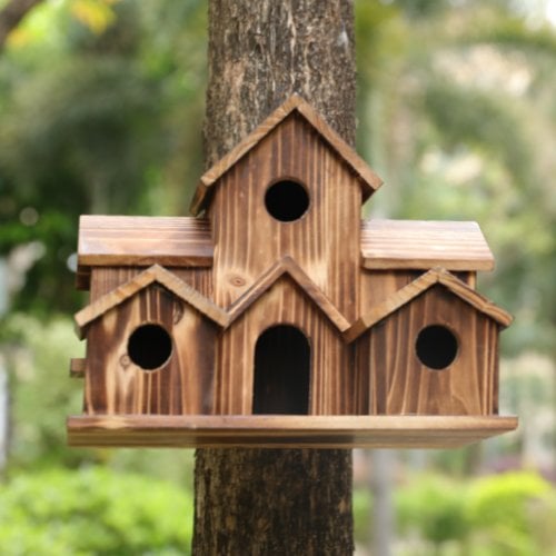 FeatherHome | Weatherproof Wooden Birdhouse for Wild Birds