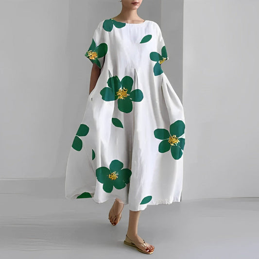 Boho Chic Women's Summer Maxi Dress - Floral Print & Loose Fit, Plus Size Available-1