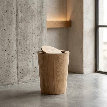 LignumBin - Minimalist Wood Grain Waste Bin
