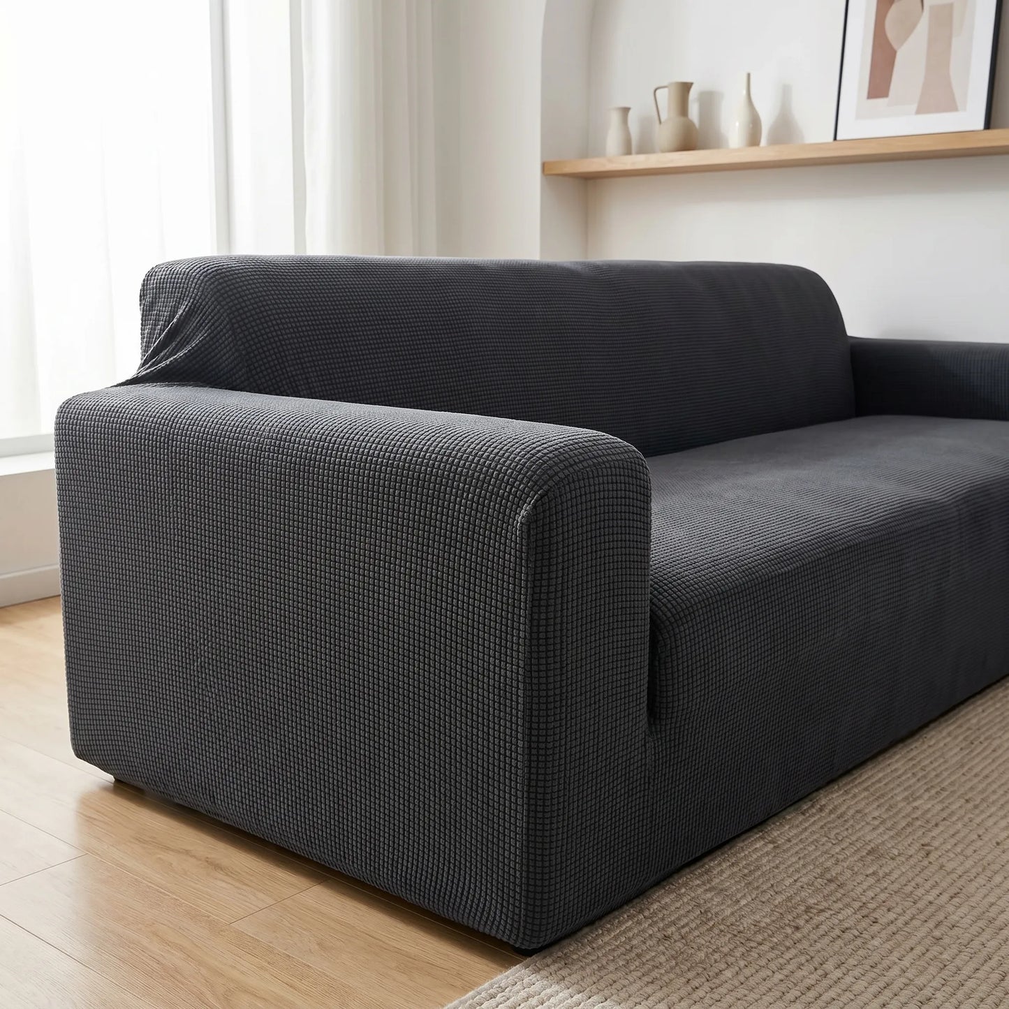 Loungeria - Ribbed Stretch Sofa Cover