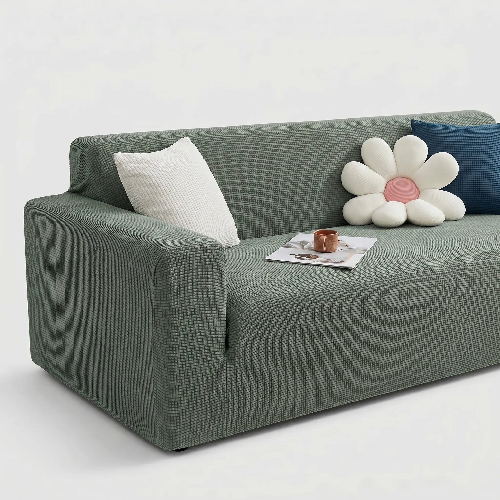 Loungeria - Ribbed Stretch Sofa Cover