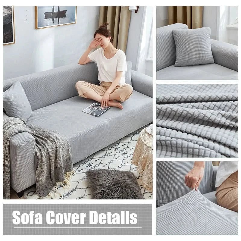 Loungeria - Ribbed Stretch Sofa Cover