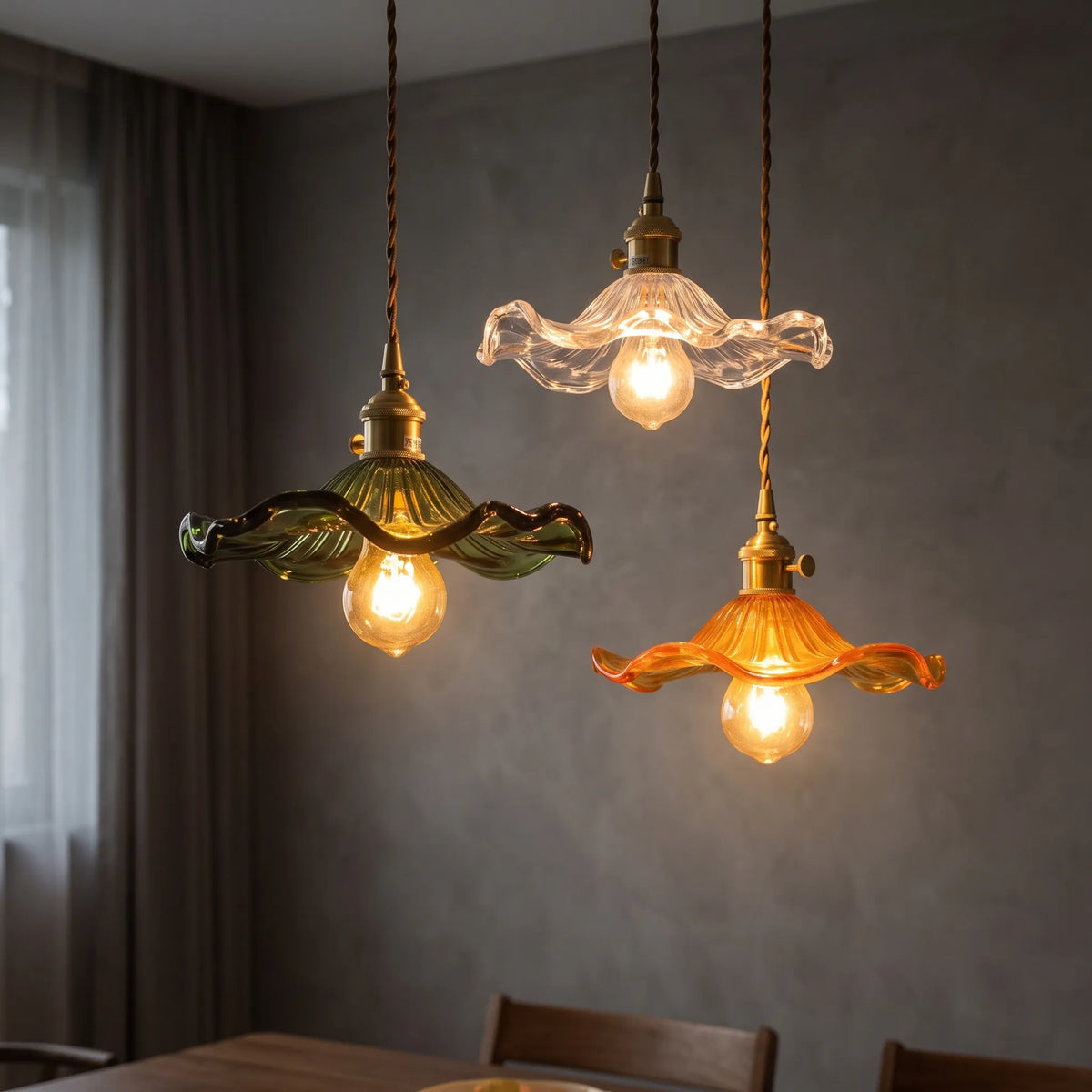 Lumistre - Fluted Flower Shade Ceiling Pendant Light