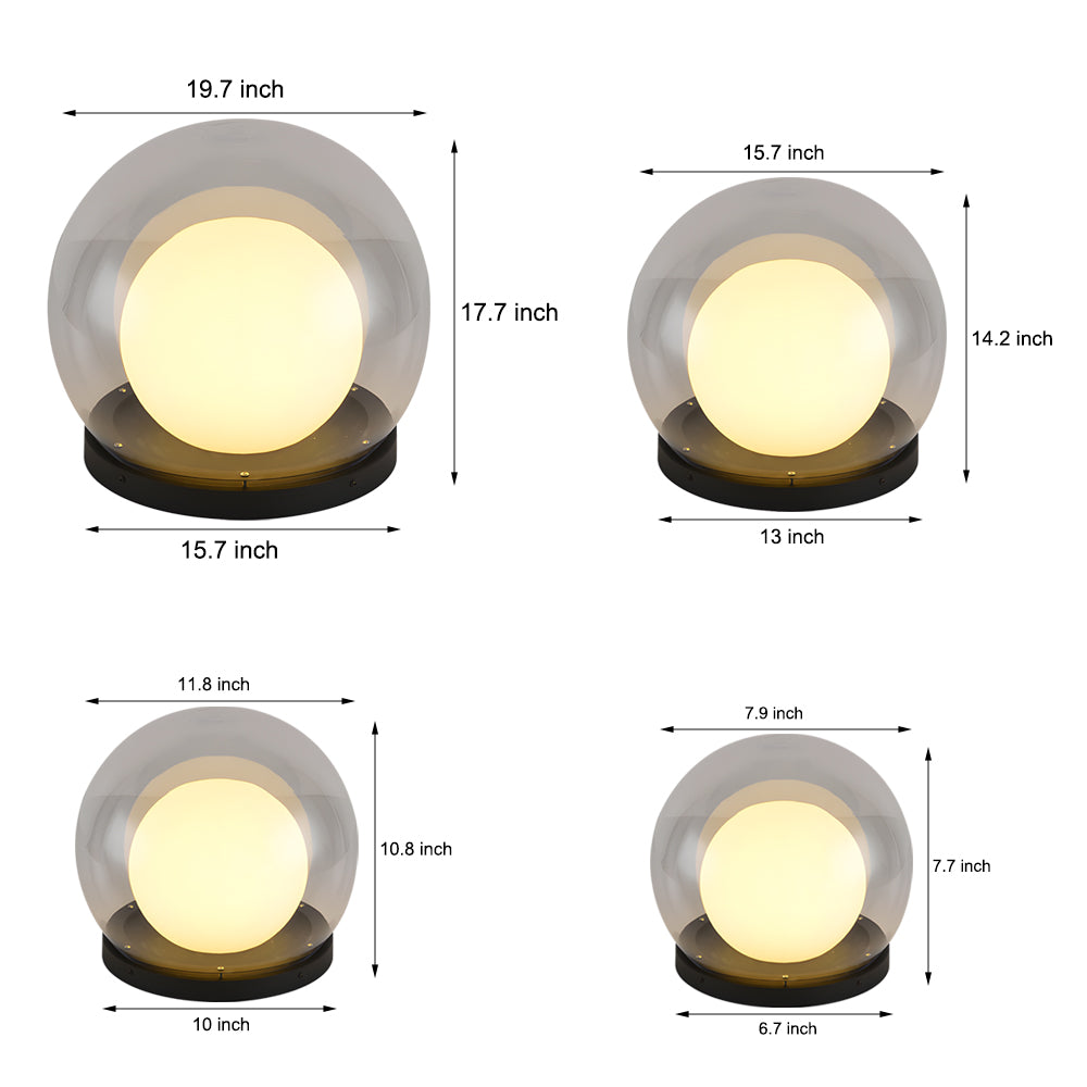 Lunoris - Outdoor Decorative Globe Pillar Light
