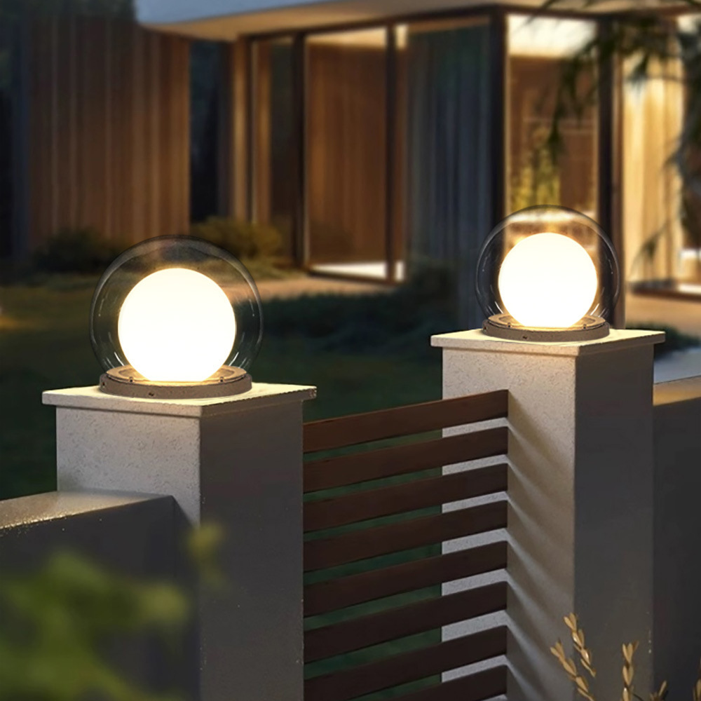 Lunoris - Outdoor Decorative Globe Pillar Light