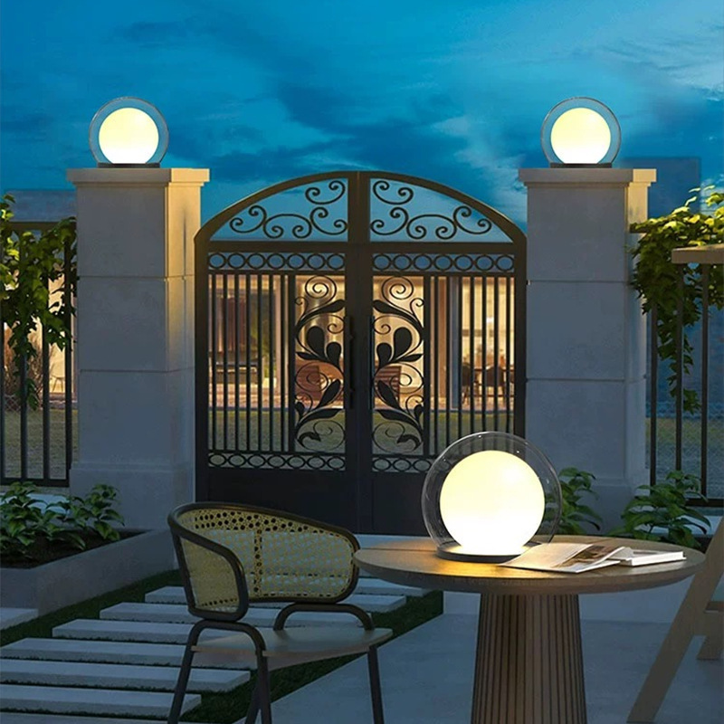 Lunoris - Outdoor Decorative Globe Pillar Light
