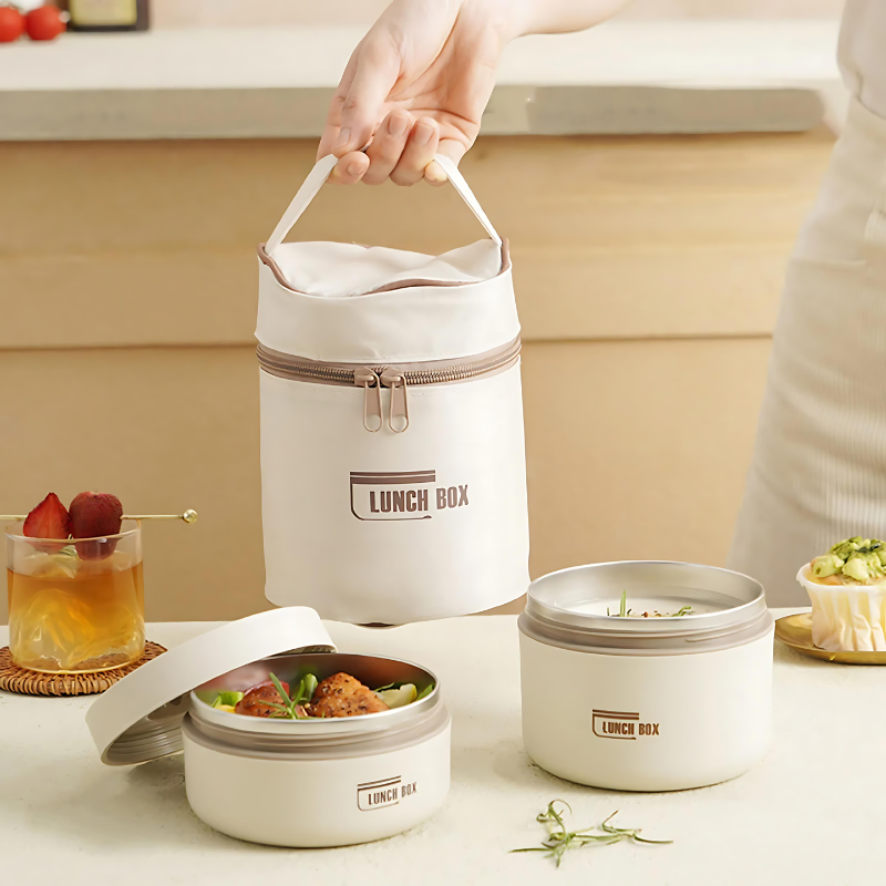 GourmetSafe | Insulated Stainless Steel Lunchbox Set