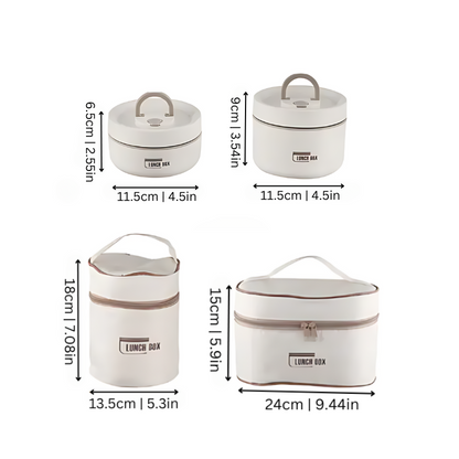 GourmetSafe | Insulated Stainless Steel Lunchbox Set