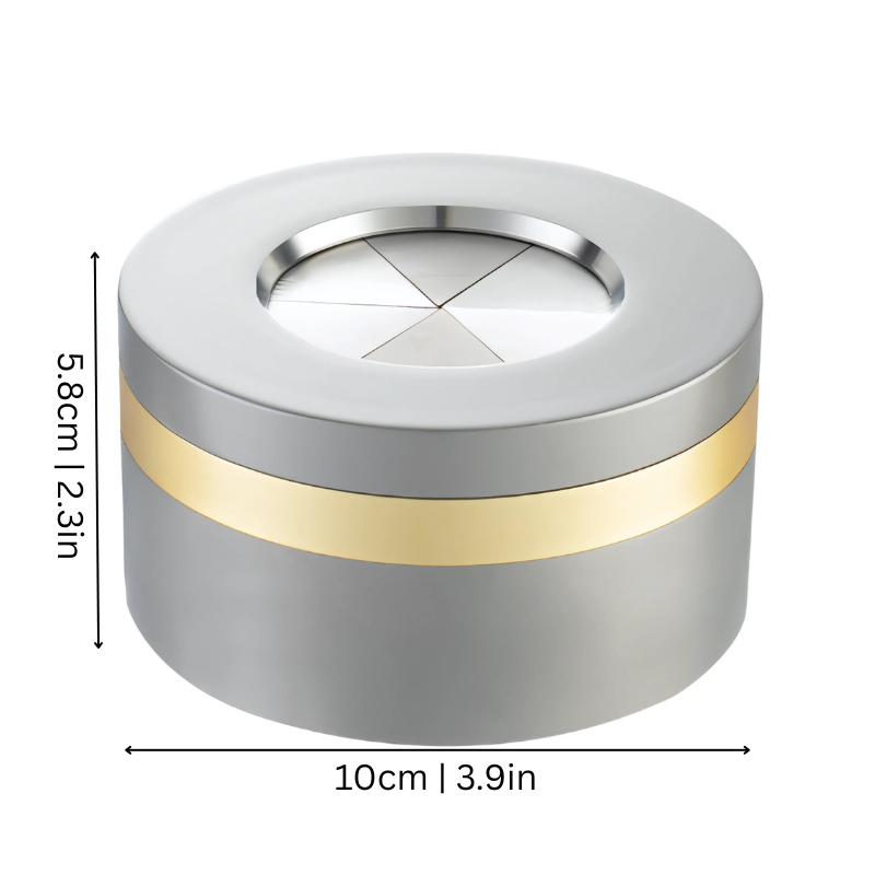 AshSafe | Wind-resistant Stainless Steel Ashtray with Rotating Lid