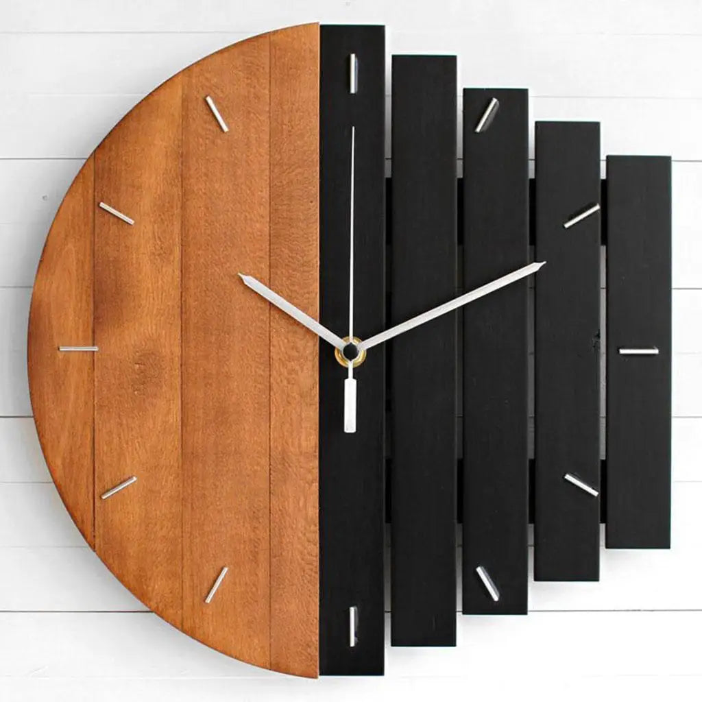 DualTone | Modern Wood Lines Clock