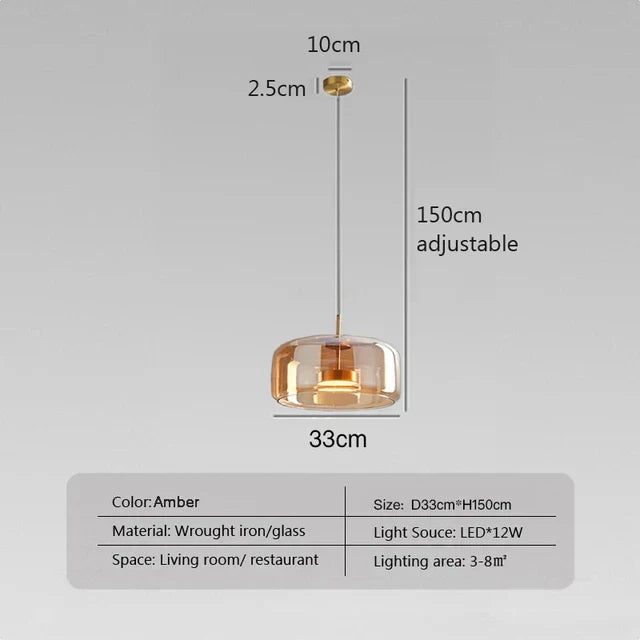 AmberSphere | Modern Glass Ceiling Lamp