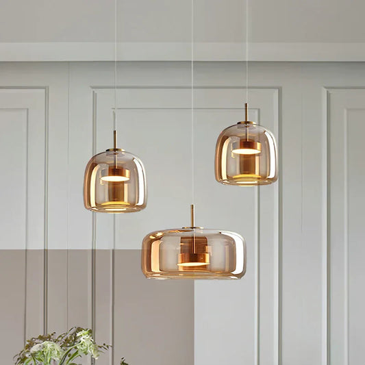 AmberSphere | Modern Glass Ceiling Lamp