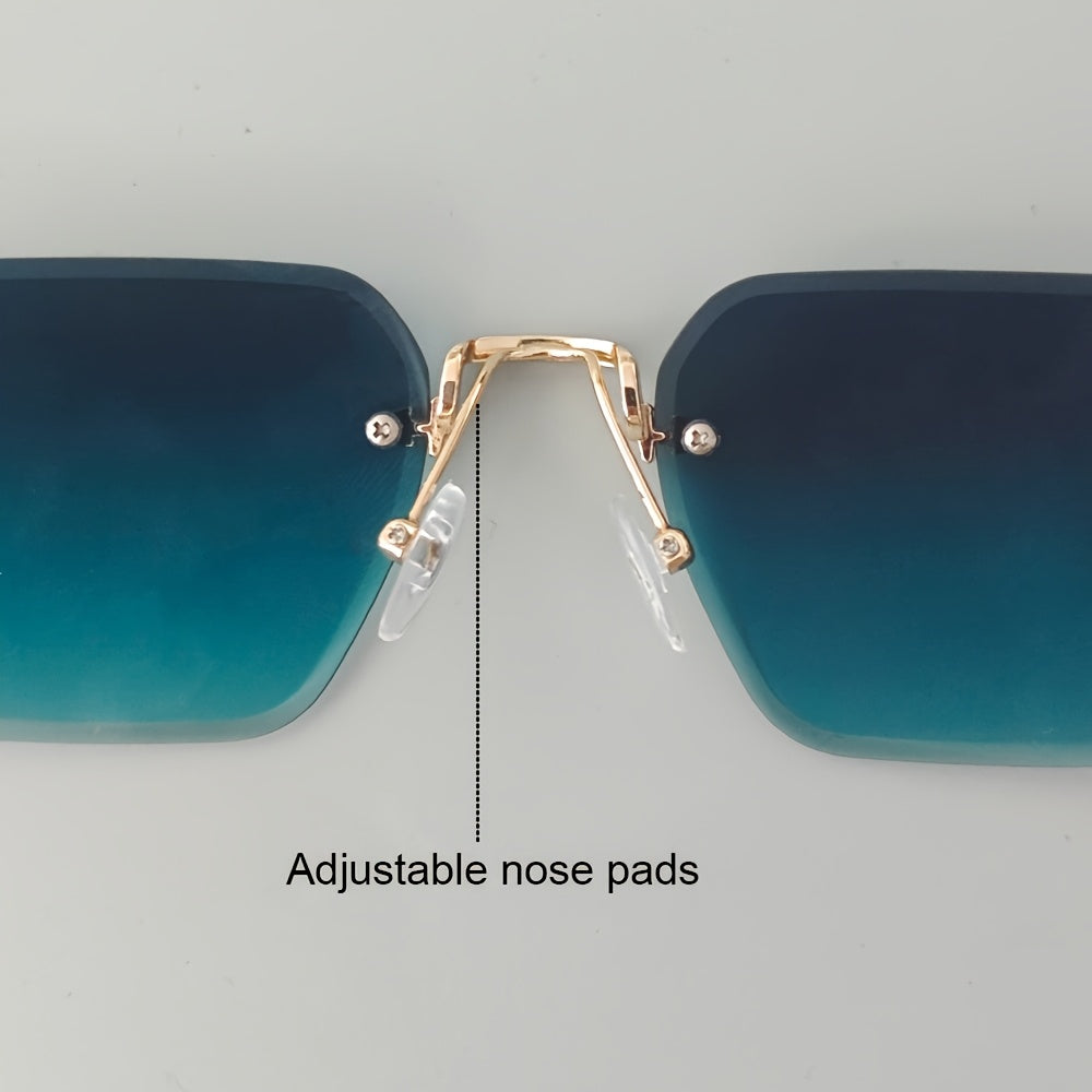 Norlan - Rectangular Rimless Sunglasses For Men