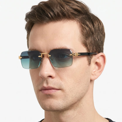 Norlan - Rectangular Rimless Sunglasses For Men