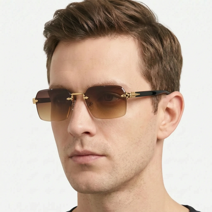Norlan - Rectangular Rimless Sunglasses For Men
