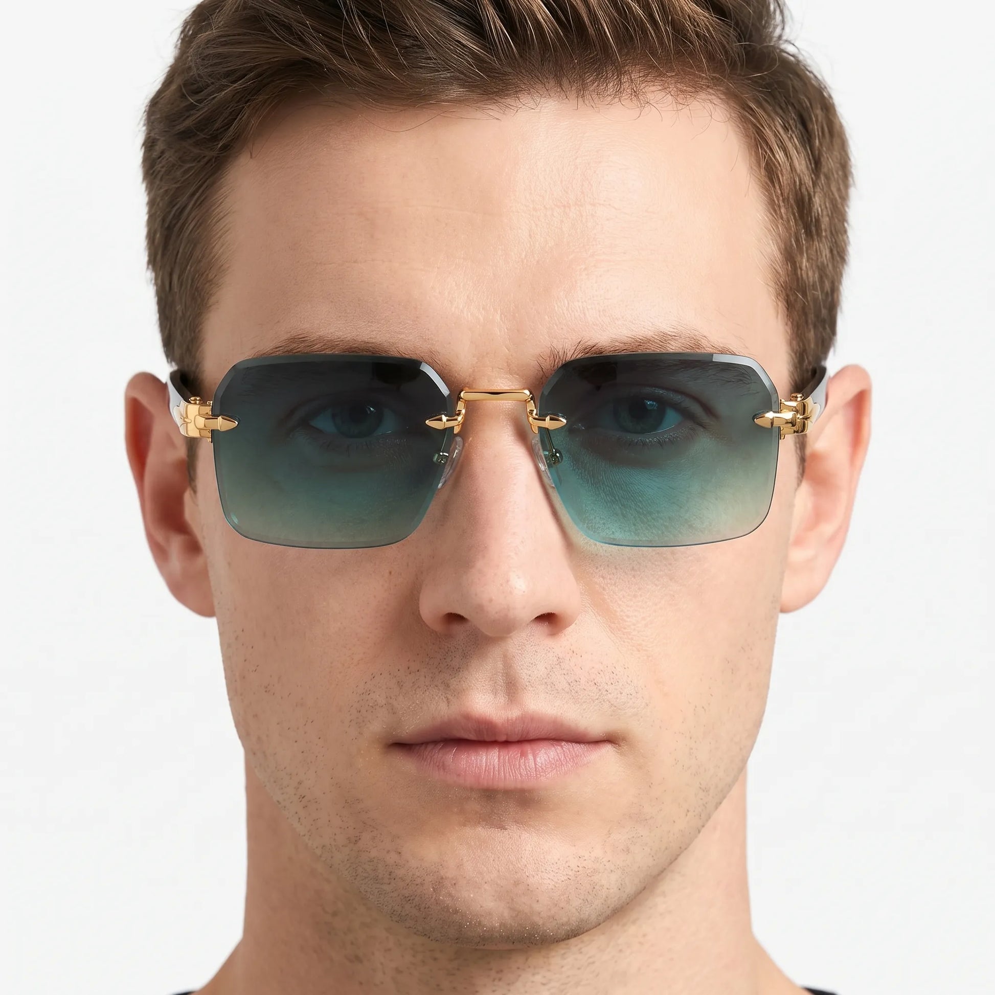 Norlan - Rectangular Rimless Sunglasses For Men