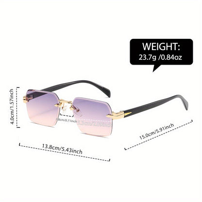 Norlan - Rectangular Rimless Sunglasses For Men