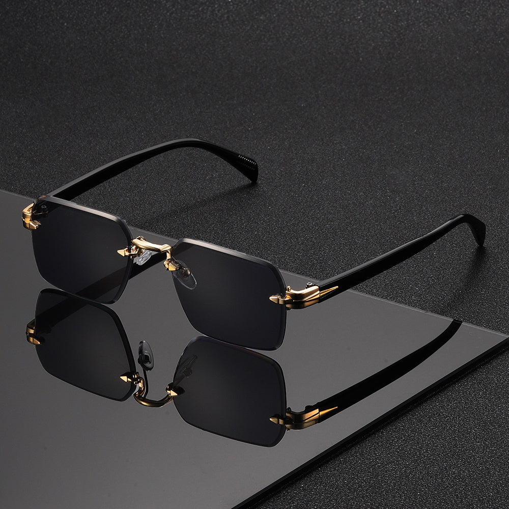 Norlan - Rectangular Rimless Sunglasses For Men