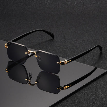 Norlan - Rectangular Rimless Sunglasses For Men