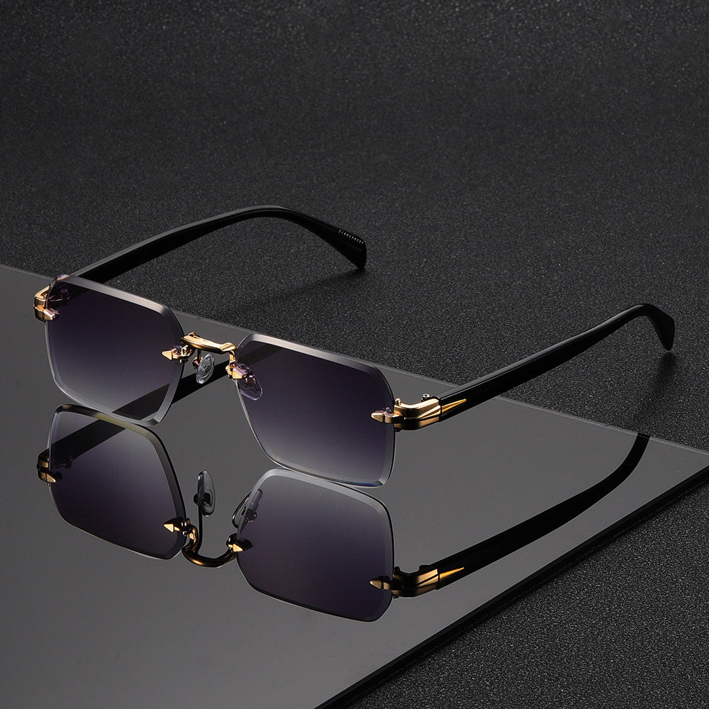 Norlan - Rectangular Rimless Sunglasses For Men