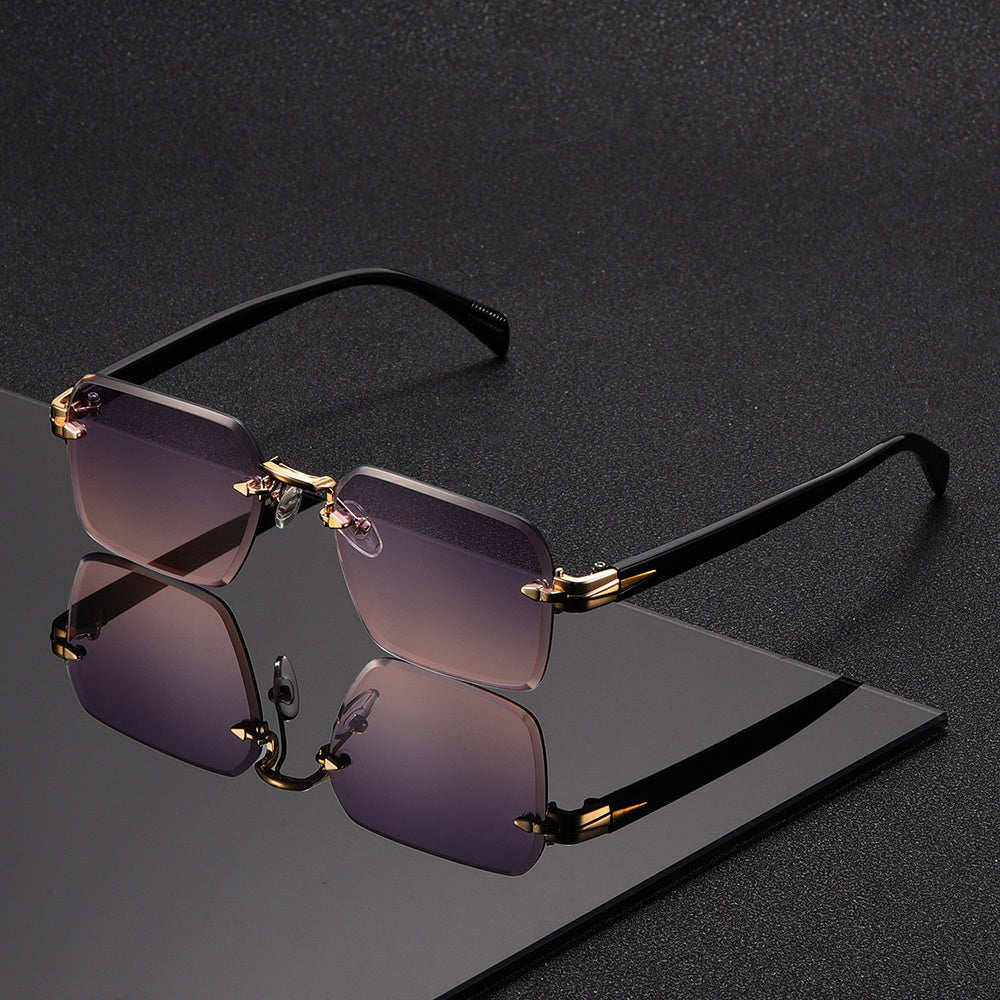 Norlan - Rectangular Rimless Sunglasses For Men