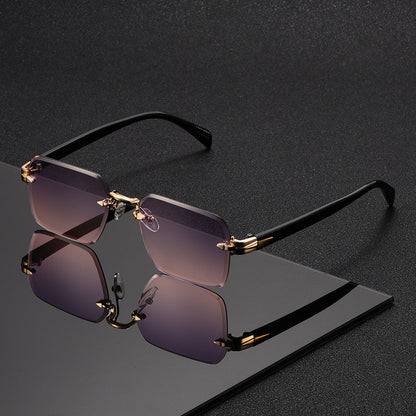 Norlan - Rectangular Rimless Sunglasses For Men