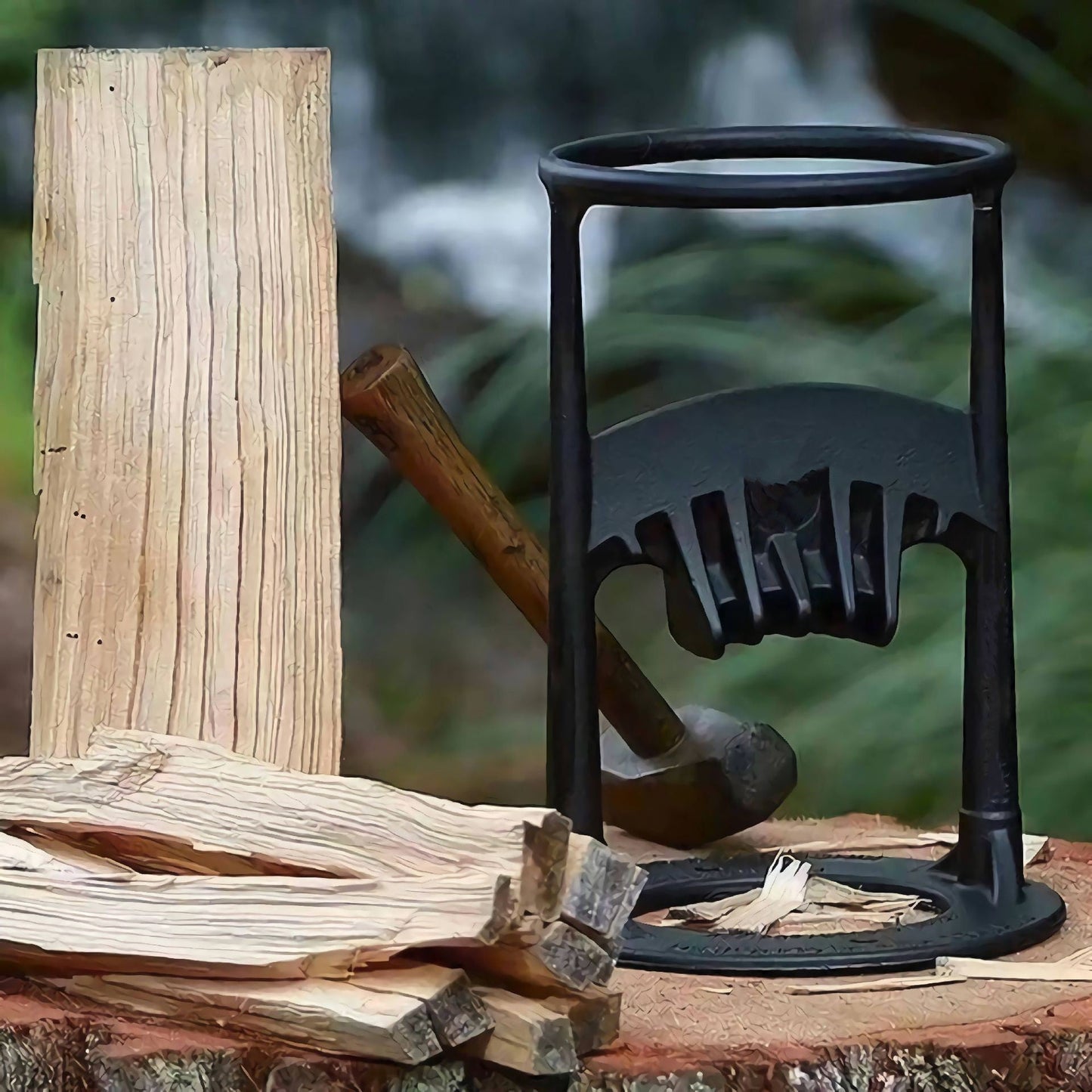 AxeMate | Compact Cast Wood Splitter for Home