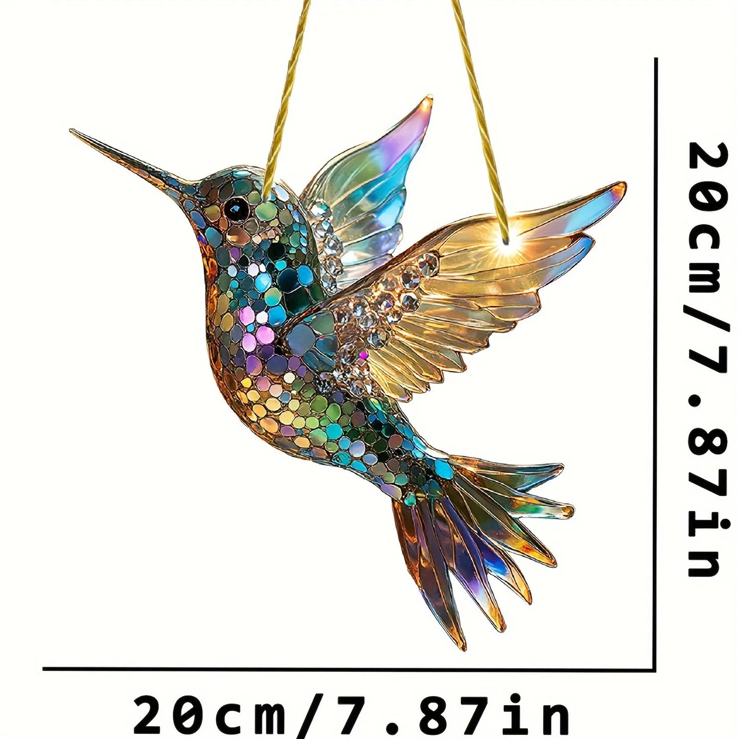 JoyWings | Coloured Window Hanger with Hummingbird Sun Catcher