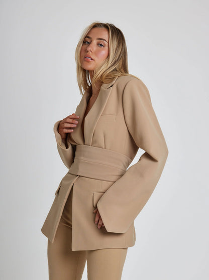Livia | Women's Oversized Blazer – Chic Wrap Style for Modern Elegance-3