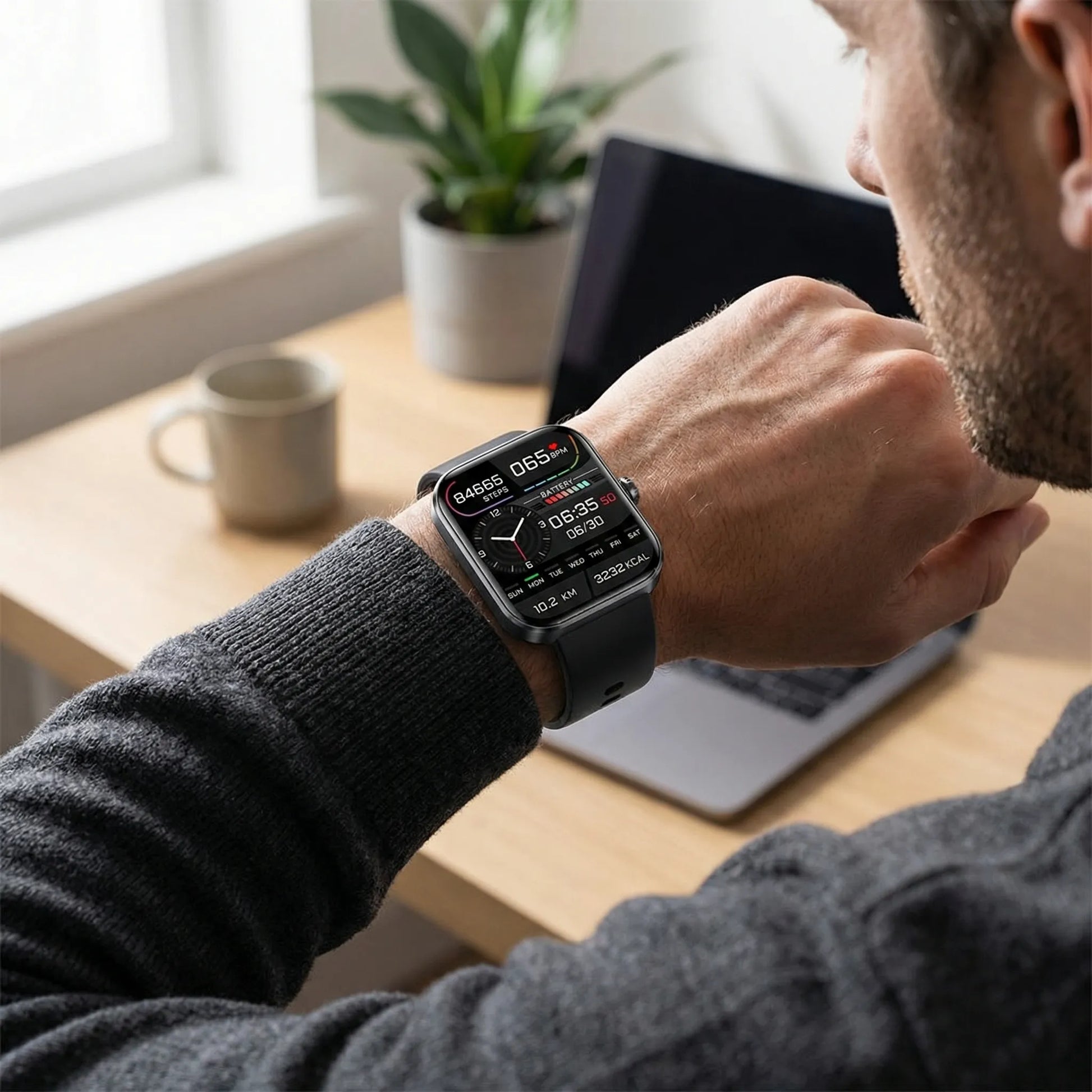 PulseVue - Compact Touchscreen Smartwatch