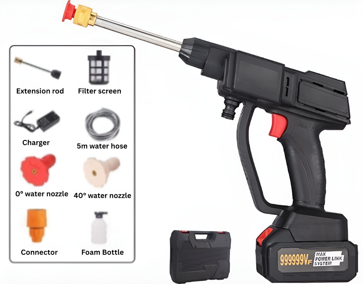 QuickWash | Cordless High-Pressure Cleaner with 2 Batteries
