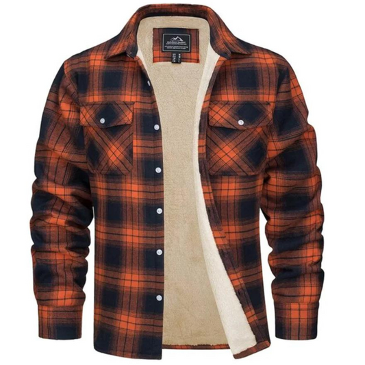 Variant image for Men's Fleece-Lined Checked Jacket - Warm Casual Fleece Jacket for Winter-1