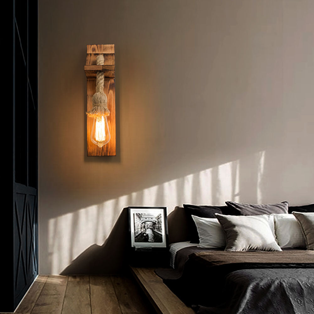 RopeBeam | Wall Lamp made of Wood and Rope1