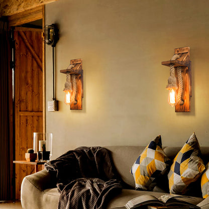 RopeBeam | Wall Lamp made of Wood and Rope2